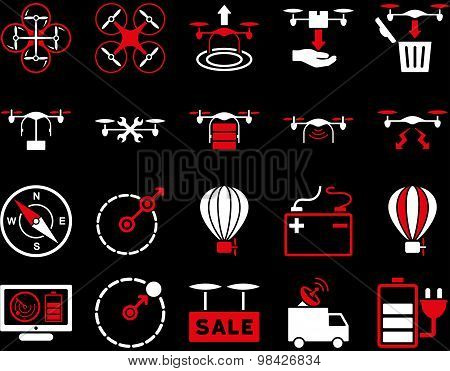 Air drone and quadcopter tool icons