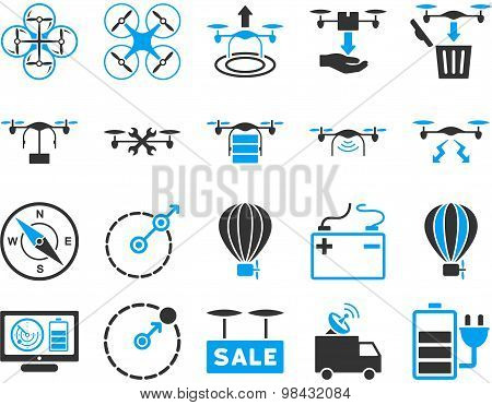 Air drone and quadcopter tool icons
