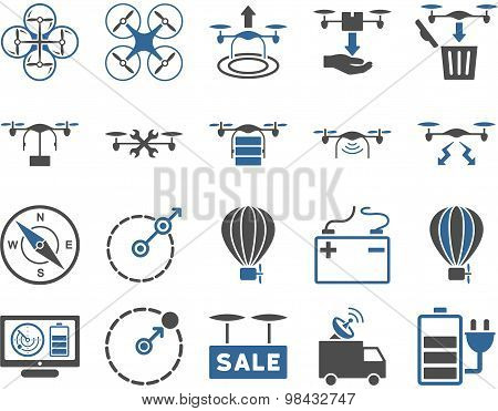 Air drone and quadcopter tool icons
