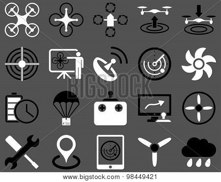 Air drone and quadcopter tool icons