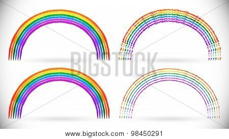 Rainbow Graphics With Spectrum Colors. Editable Vector.