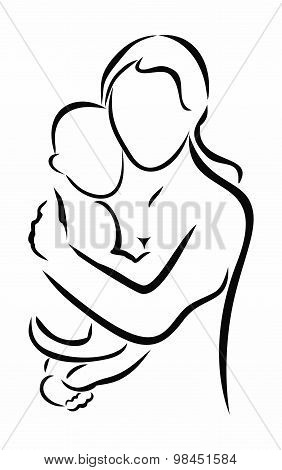 Contour Of The Mother And Child