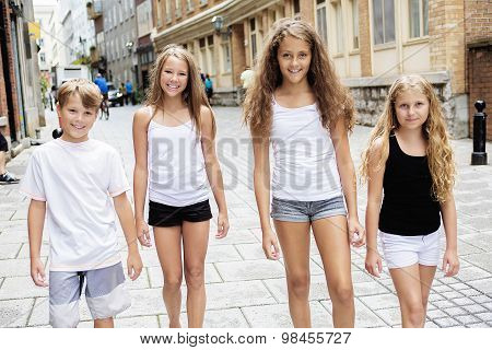 Group of child in urban street