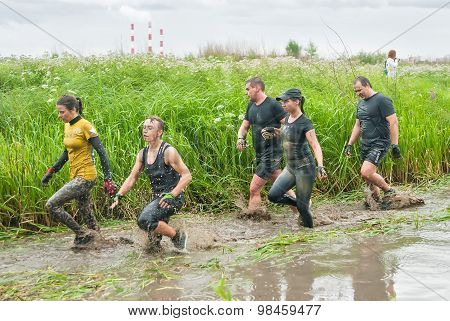 Cross-country race in water. Tyumen. Russia