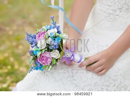 bridal bouquet made of polymer clay
