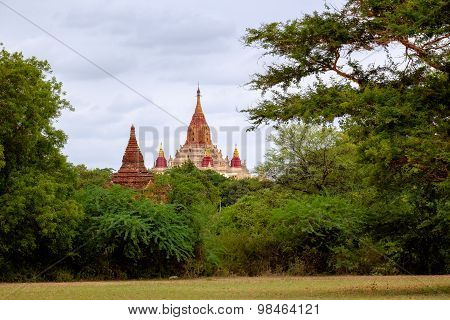 Landscape View Of Ancient Ananda Temple In Old Bagan, Myanmar