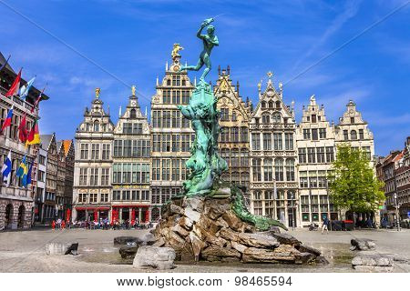 Traditional flemish architecture in Belgium - Antwerpen city