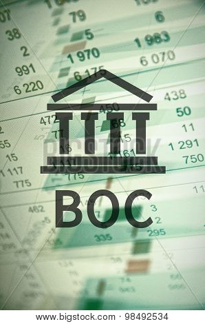Building icon with inscription Boc