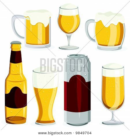 Garrafa, copos, copos de cerveja
