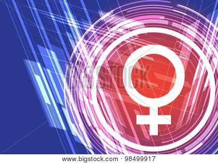Vector Background Shining Female Sex Symbol
