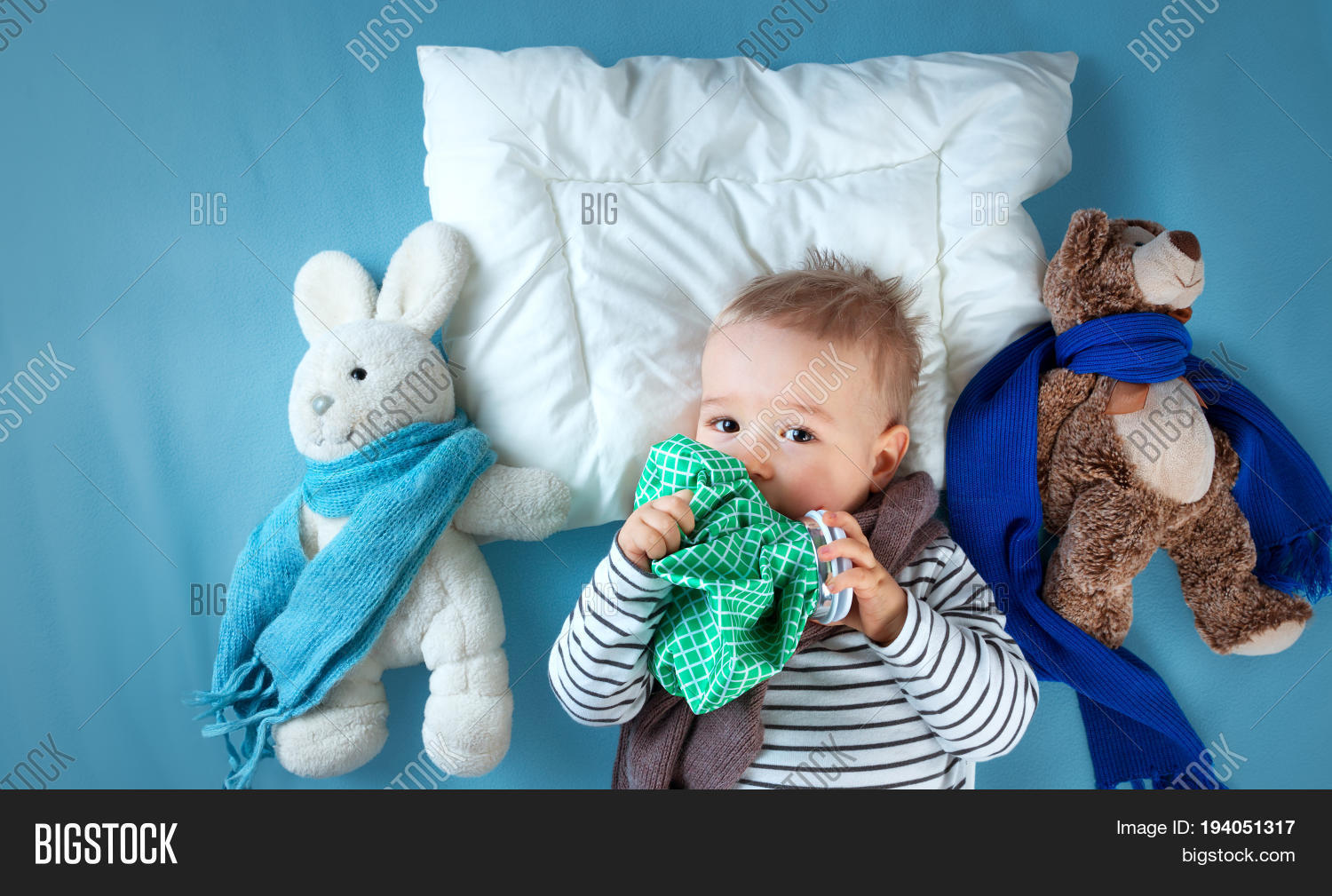 Ill Boy Lying Bed Sad Image Photo Free Trial Stock