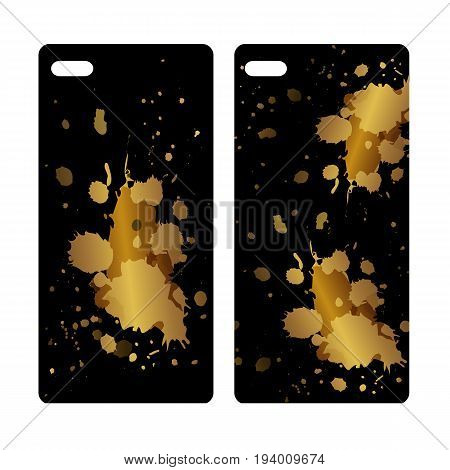 Rear covers phone with ink. template cover phone or case smartphone. Mobile phone modern cover back