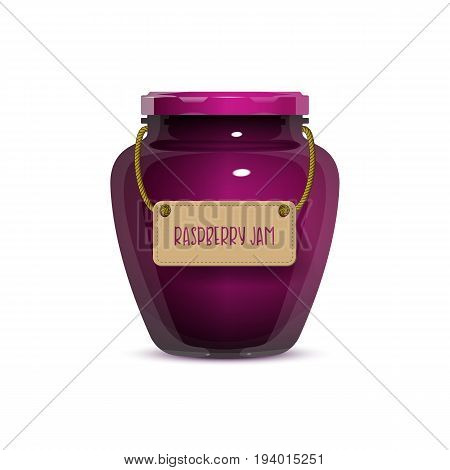 Glass Jam Jar On White Background