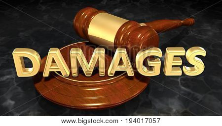 Damages Law Concept 3D Illustration
