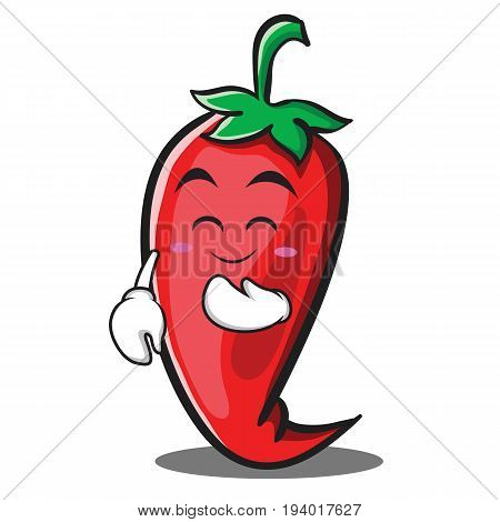 Blush red chili character cartoon vector illustration