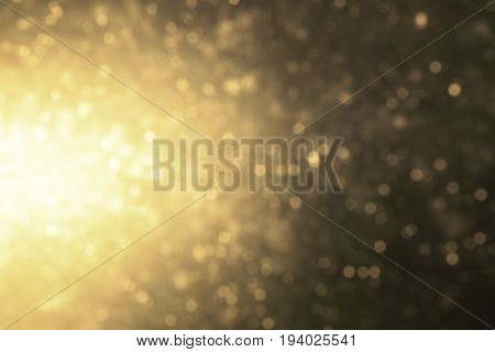 Defocus light illustration. Abstract firefly bokeh. Luxury background for copy space concept