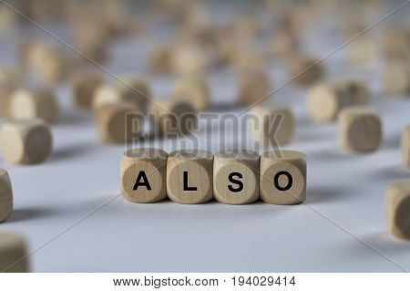 Also - Cube With Letters, Sign With Wooden Cubes
