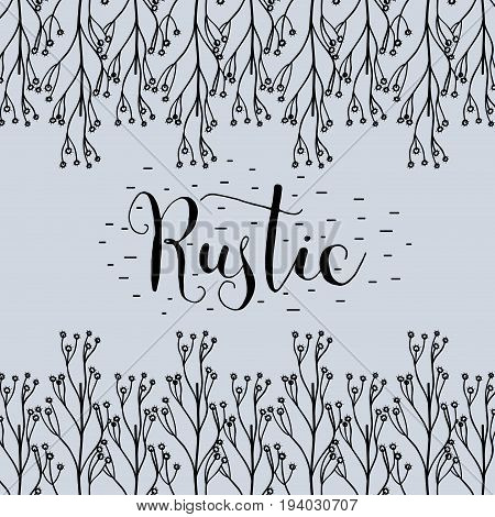 rustic decoration with branches design background vector illustration