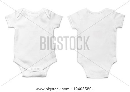 White baby onesie isolated over white background. Good for insert your design