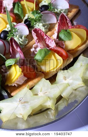 Nourriture Party sur un plateau d'argent