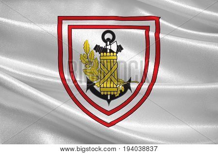 Flag of Fort-de-France is the capital of France's Caribbean overseas department of Martinique. 3d illustration