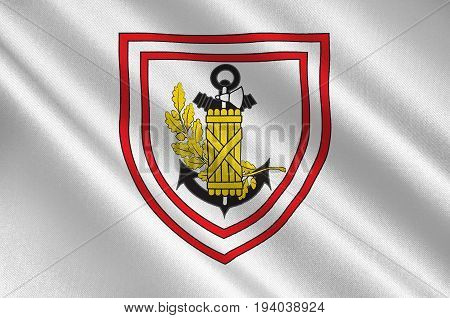 Flag of Fort-de-France is the capital of France's Caribbean overseas department of Martinique. 3d illustration