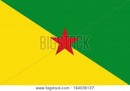 Flag of French Guiana is an overseas department and region of France located on the north Atlantic coast of South America in the Guyanas