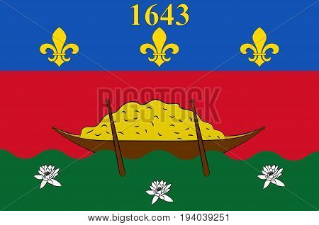Flag of French Guiana is an overseas department and region of France located on the north Atlantic coast of South America in the Guyanas. 