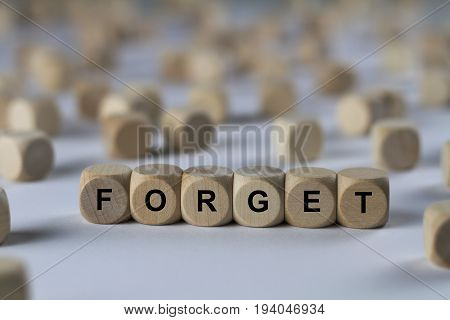 Forget - Cube With Letters, Sign With Wooden Cubes