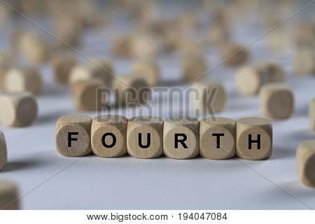 Fourth - Cube With Letters, Sign With Wooden Cubes