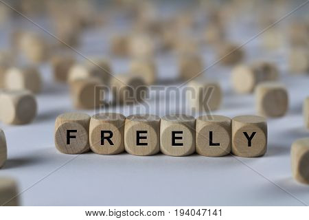 Freely - Cube With Letters, Sign With Wooden Cubes
