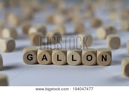 Gallon - Cube With Letters, Sign With Wooden Cubes