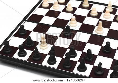 Checkmate concept.. Child checkmate on chess board.