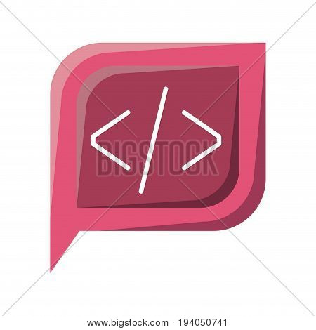 colorful silhouette dialogue square with tail with angle brackets symbol vector illustration