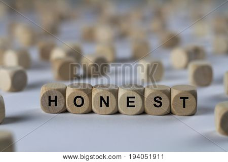 Honest - Cube With Letters, Sign With Wooden Cubes