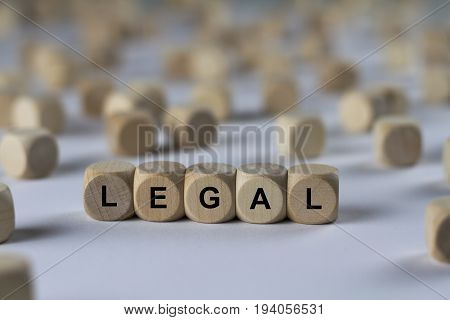 Legal - Cube With Letters, Sign With Wooden Cubes