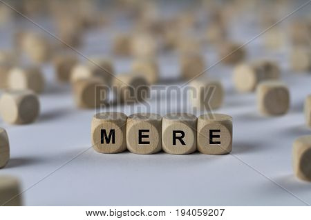 Mere - Cube With Letters, Sign With Wooden Cubes