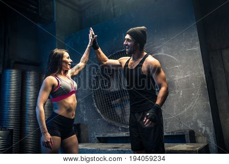 Athletes training in a gym - Functional training workout