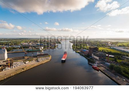 Dry-cargo ship in the port of Kaliningrad