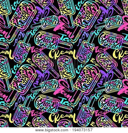 Ice Cream Geometrical  Seamless Pattern.