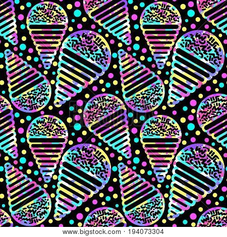 Ice Cream Geometrical  Seamless Pattern.