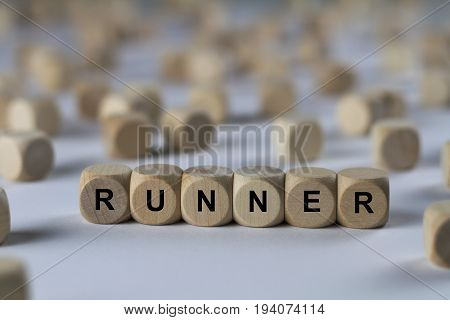 Runner - Cube With Letters, Sign With Wooden Cubes