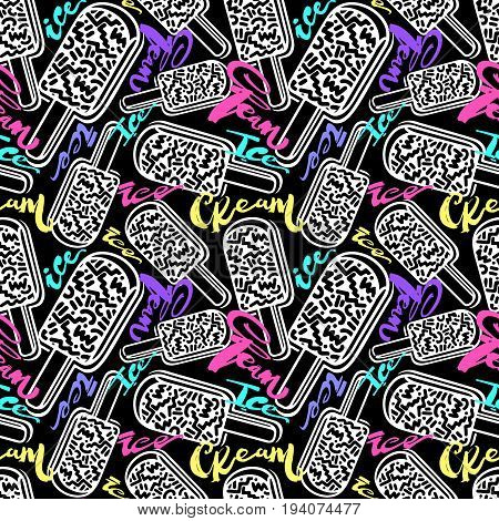 Ice Cream Geometrical  Seamless Pattern.