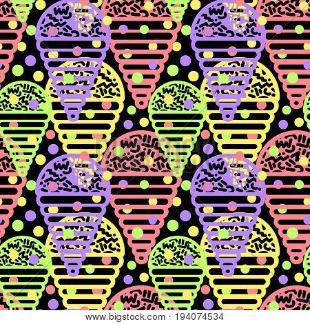 Ice Cream Geometrical  Seamless Pattern.