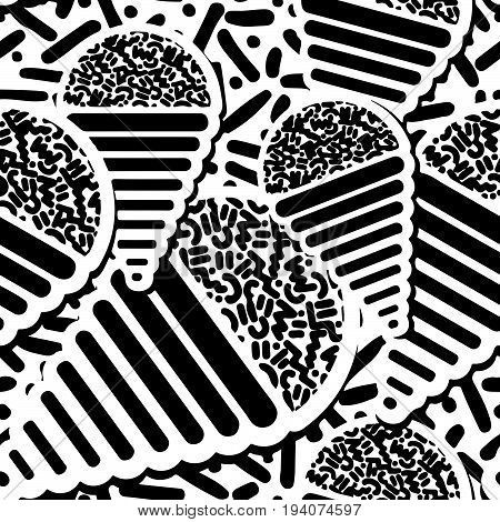 Ice Cream Geometrical  Seamless Pattern.