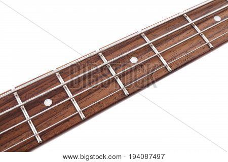 Metallic Volume Treble Guitar Bass Knobs. Electric Guitar. Red Electric Bass Guitar Close-up. Musica