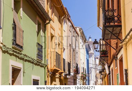 Colorful Houses In A Narrow Street In Ayora