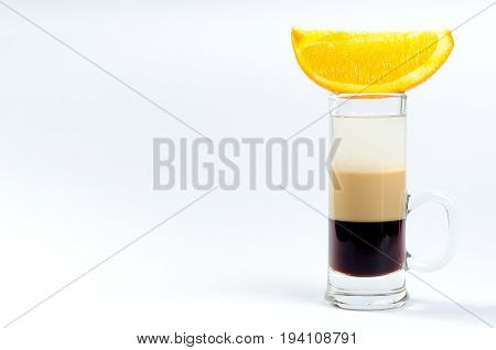 alcohol cocktail set on a white with fresh summer fruits