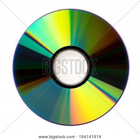 Disk  CD on white background. Photography of a isolated dvd rom