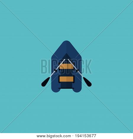 Flat Icon Rubber Boat Element. Vector Illustration Of Flat Icon Ship Isolated On Clean Background. Can Be Used As Ship, Rubber And Boat Symbols.